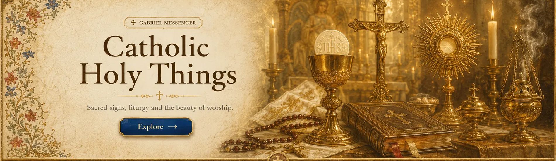 Catholic Holy Things Gabriel Messenger Catholic carousel banner