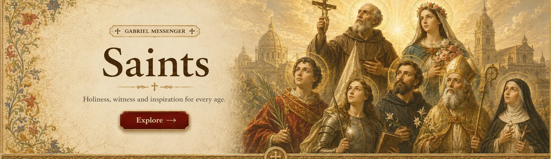 Saints Gabriel Messenger Catholic carousel banner